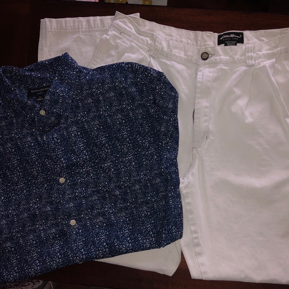 Eddie Bauer khakis only shirt not included